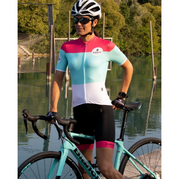 GORDONA Radtrikot Damen kurzarm weiß/celeste/pink (E21-4700) GORDONA Radtrikot Damen kurzarm weiß/celeste/pink (E21-4700)
