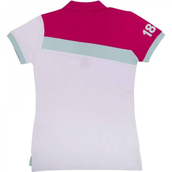 CELESTE STRIPE Damen Poloshirt weiß magenta CELESTE STRIPE Damen Poloshirt weiß magenta
