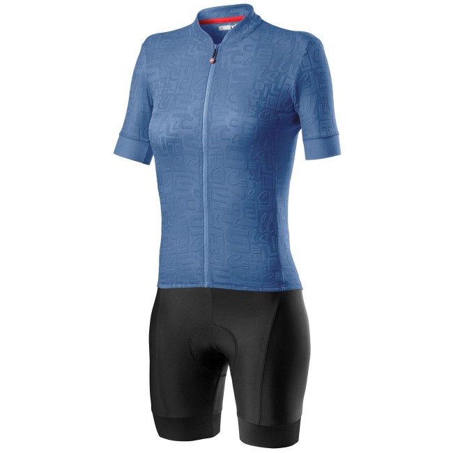 Damen Radsport-Set (Radtrikot Promessa Jacquard+Radhose Prima) blau/schwarz Damen Radsport-Set (Radtrikot Promessa Jacquard+Radhose Prima) blau/schwarz