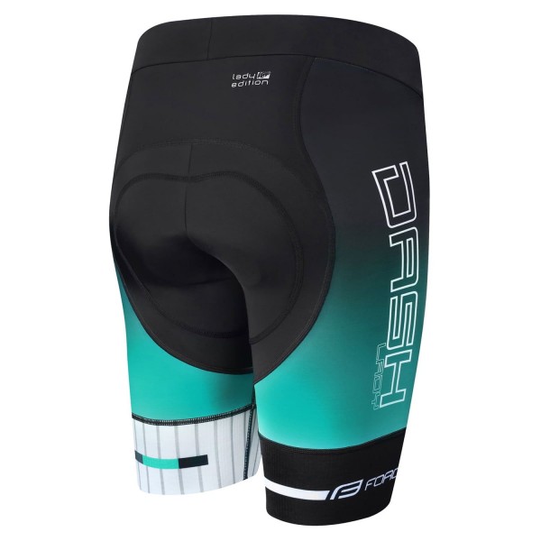 DASH LADY Radhose Damen kurz schwarz/türkis (900240)