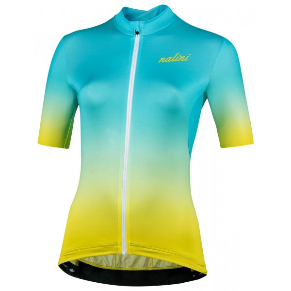 ANTWERP 1920 Radtrikot Damen kurzarm türkis/neongelb (E21-4050)
