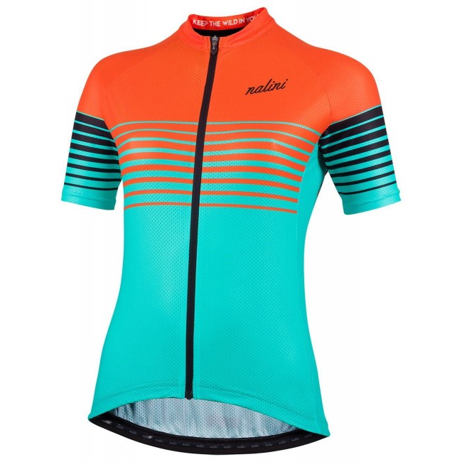 Cross Lady Radtrikot Damen kurzarm türkis/orange (E22-4180) Cross Lady Radtrikot Damen kurzarm türkis/orange (E22-4180)