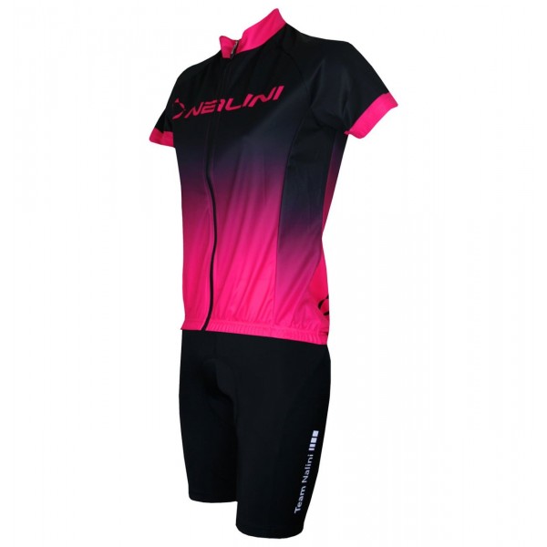 Damen-Radsport-Set (Radtrikot HORIZON+Radhose RAYMAN) pink/schwarz