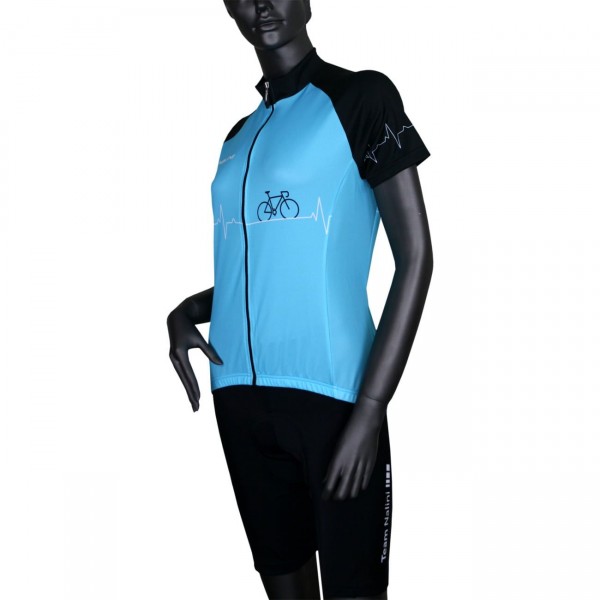 Damen-Radsport-Set (Radtrikot Heartbeat+Radhose RAYMAN) türkis/schwarz Damen-Radsport-Set (Radtrikot Heartbeat+Radhose RAYMAN) türkis/schwarz