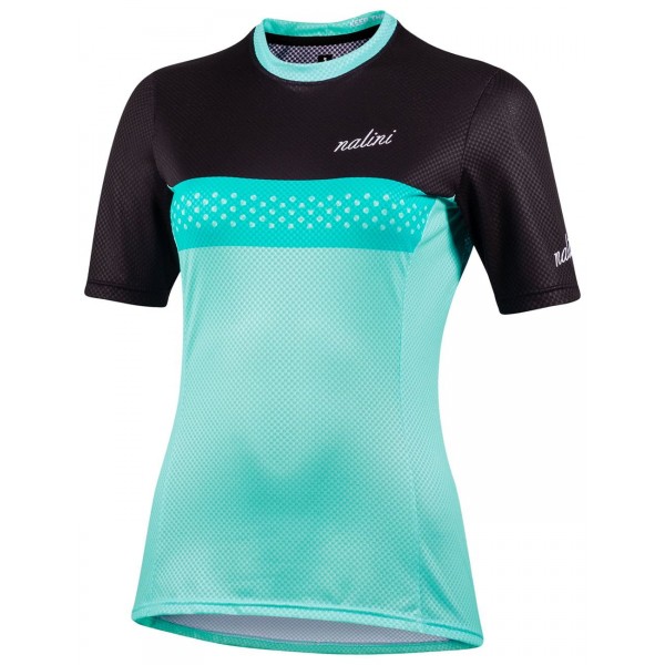 MTB Lady Shirt Radtrikot Damen kurzarm türkis/schwarz (E22-4180)
