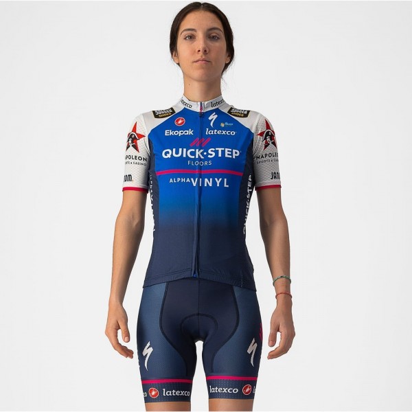 Quick Step-Alpha Vinyl 2022 Competizione Radtrikot Damen kurzarm-Radsport-Profi-Team Quick Step-Alpha Vinyl 2022 Competizione Radtrikot Damen kurzarm-Radsport-Profi-Team