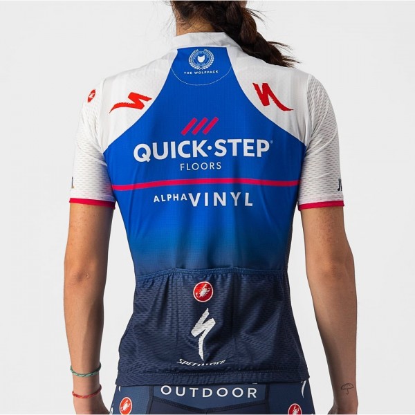 Quick Step-Alpha Vinyl 2022 Competizione Radtrikot Damen kurzarm-Radsport-Profi-Team Quick Step-Alpha Vinyl 2022 Competizione Radtrikot Damen kurzarm-Radsport-Profi-Team