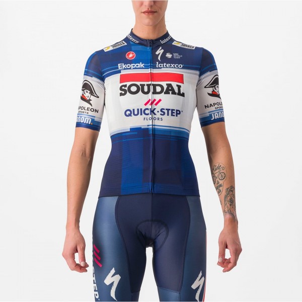 Soudal Quick-Step 2023 Competizione Radtrikot Damen kurzarm-Radsport-Profi-Team Soudal Quick-Step 2023 Competizione Radtrikot Damen kurzarm-Radsport-Profi-Team
