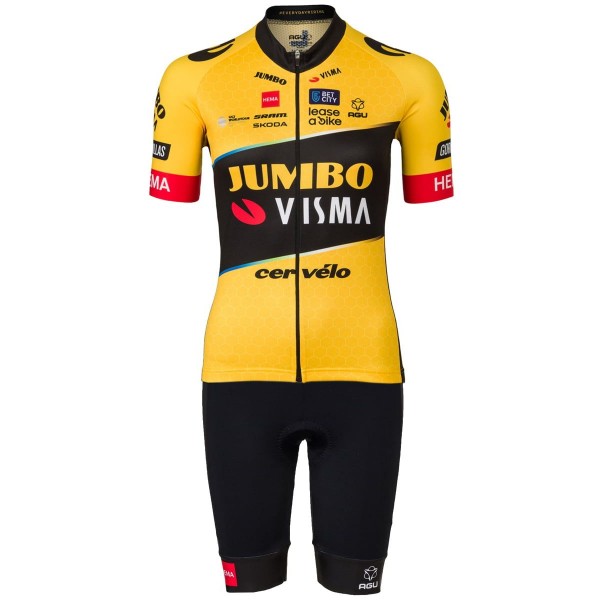 TEAM JUMBO-VISMA 2023 Trägerhose Damen kurz-Radsport-Profi-Team TEAM JUMBO-VISMA 2023 Trägerhose Damen kurz-Radsport-Profi-Team