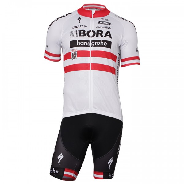 2017-2018 Bora Hansgrohe Österreichischer Meister Fahrradbekleidung Radtrikot Satz Kurzarm+Kurz Radtrikot Kaufen