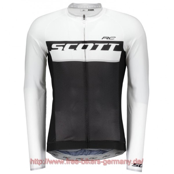 2018 Scott RC PRO Weiß Fahrradtrikot Langarm Radtrikot Kaufen