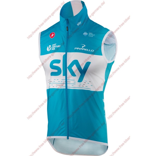 Radsport Team Sky 2018 Blau Windstopper ärmelloses Trikot Kurz Radtrikot Kaufen