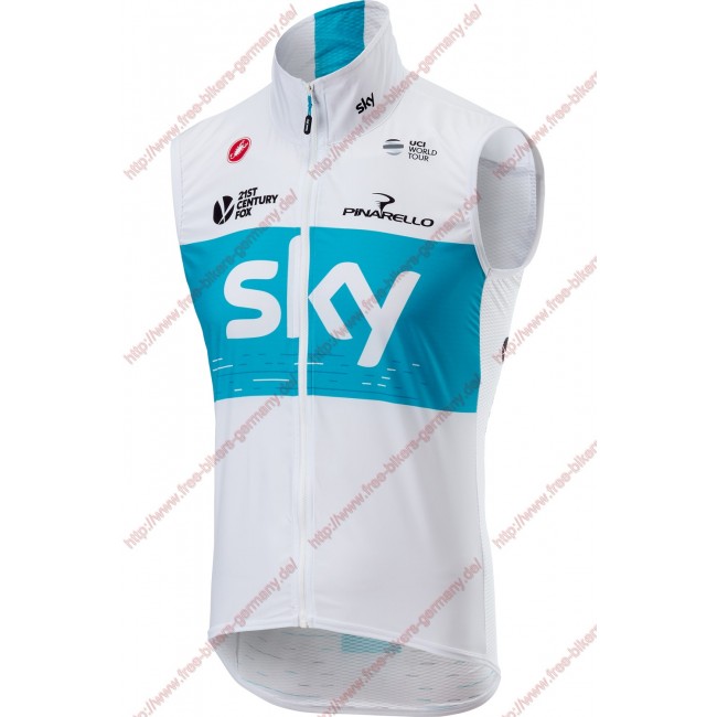 Radsport TEAM SKY 2018 Weiß Windstopper ärmelloses Trikot Kurz Radtrikot Kaufen Radsport TEAM SKY 2018 Weiß Windstopper ärmelloses Trikot Kurz Radtrikot Kaufen