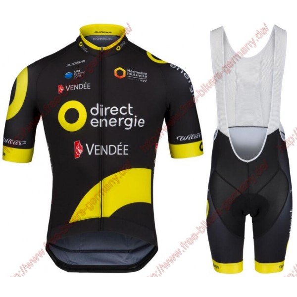 Radsport TEAM DIRECT ENERGIE 2018 Radbekleidung Satz Trikot Kurzarm+Trägerh Radtrikot Kaufen