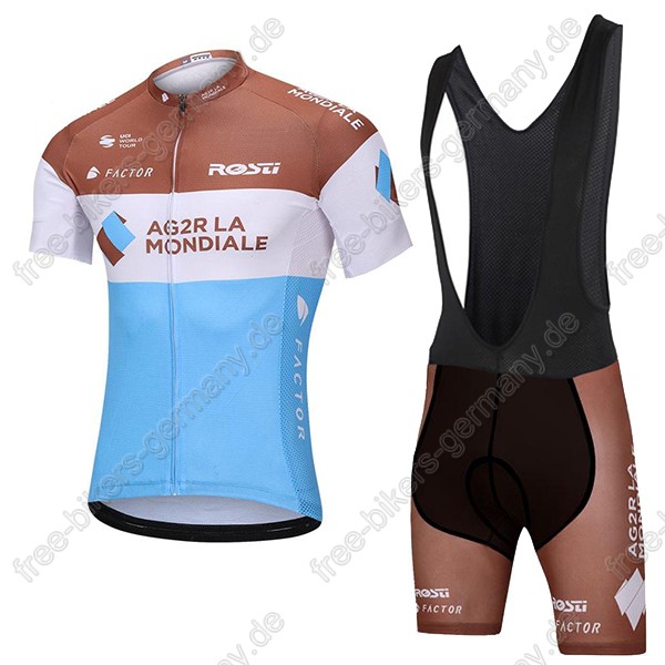 AG2R La Mondiale Radbekleidung Satz Trikot Kurzarm+Trägerhosen  Radtrikot Kaufen