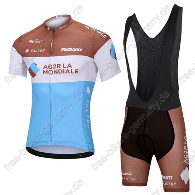 AG2R La Mondiale Radbekleidung Satz Trikot Kurzarm+Trägerhosen Radtrikot Kaufen AG2R La Mondiale Radbekleidung Satz Trikot Kurzarm+Trägerhosen Radtrikot Kaufen