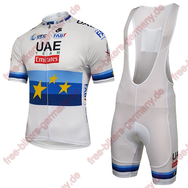 Profiteam 2018 UAE EUROPEAN CHAMPION Radbekleidung Satz Trikot Kurzarm+Trägerh Radtrikot Kaufen