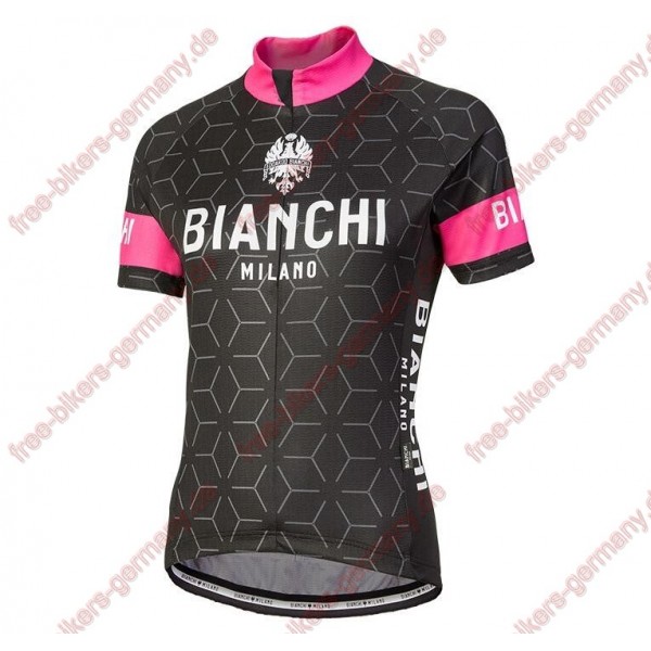 Profiteam 2018 Bianchi Milano Nevola schwarz pink Damen Trikot Kurzarm 31764QF Radtrikot Kaufen