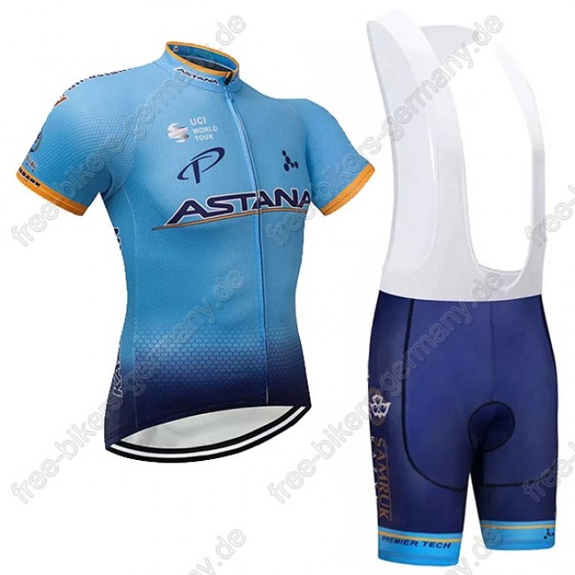 Astana blau Radbekleidung Satz Trikot Kurzarm+Trägerhosen Radtrikot Kaufen Astana blau Radbekleidung Satz Trikot Kurzarm+Trägerhosen Radtrikot Kaufen