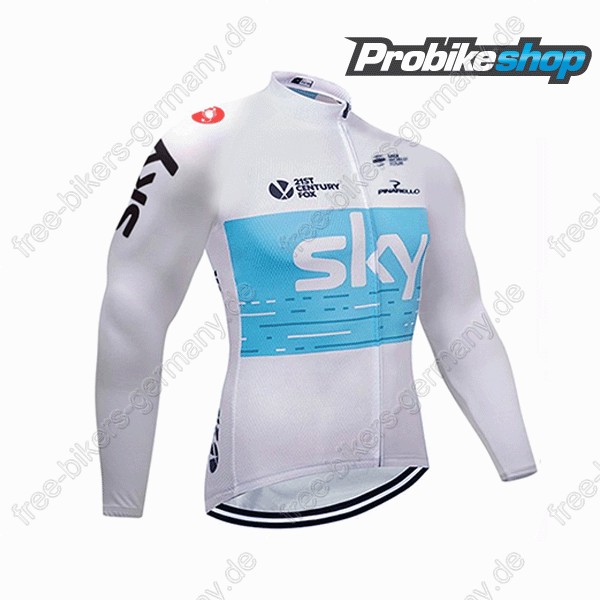 Sky Weiß blau Trikot Langarm 2018 Radtrikot Kaufen