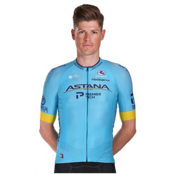Fahrradbekleidung Radsport 2020 Astana Pro Team Trikot Kurzarm Outlet blau Radtrikot Kaufen