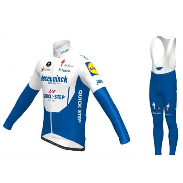 Fahrradbekleidung Radsport 2020 DECEUNINCK QUICK-STEP Trikot Langarm+ Trägerh Radtrikot Kaufen