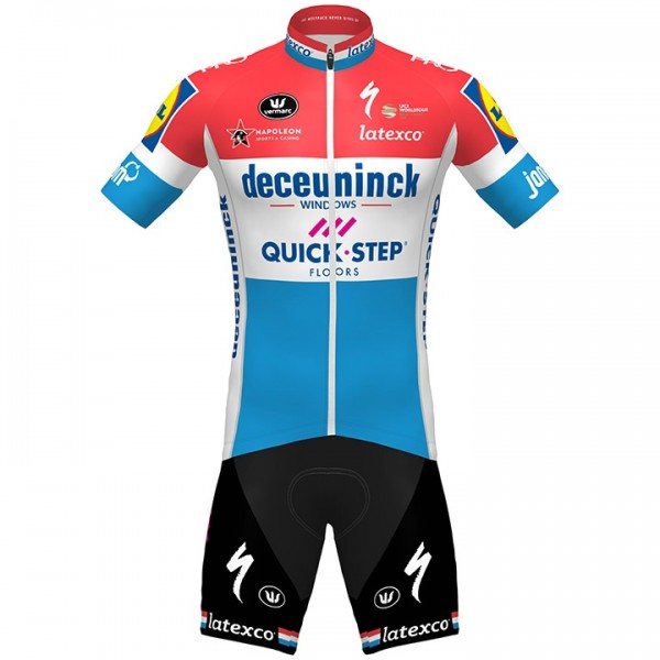 Fahrradbekleidung Radsport 2020 DECEUNINCK QUICK-STEP Luxembourgian Champion Radbekleidung Satz Trikot Kurzarm+Fahrrad Radtrikot Kaufen