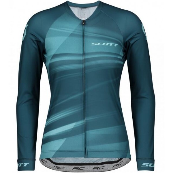 Fahrradbekleidung Radsport 2020 Damen SCOTT RC Pro Trikot Langarmblau Radtrikot Kaufen