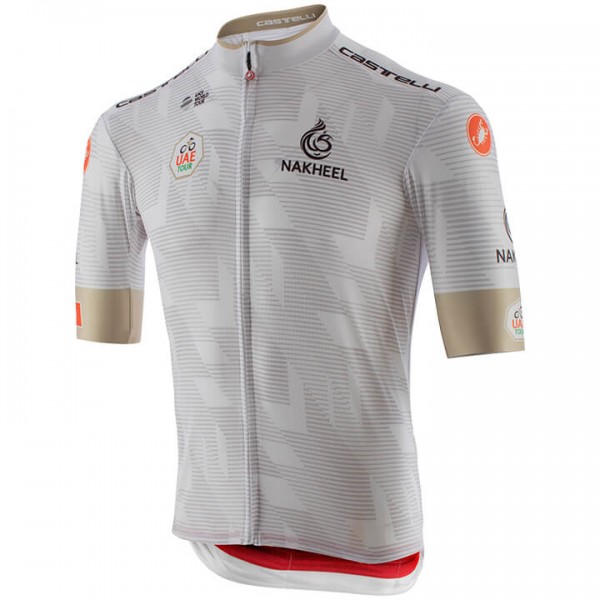 Fahrradbekleidung Radsport 2020 UAE Tour Trikot Kurzarm Outlet Weiß Radtrikot Kaufen
