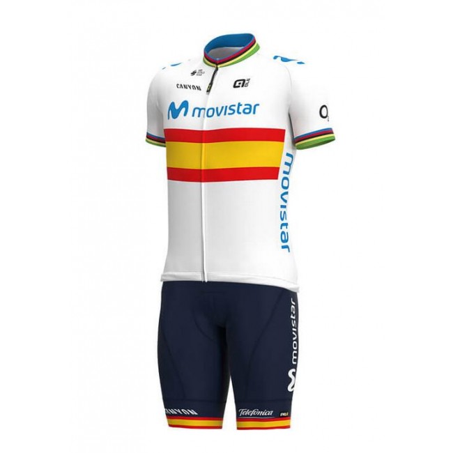 Fahrradbekleidung Radsport 2020 MOVISTAR TEAM Spanish Champion Radbekleidung Satz Trikot Kurzarm+Trägerhosen Set Out Radtrikot Kaufen Fahrradbekleidung Radsport 2020 MOVISTAR TEAM Spanish Champion Radbekleidung Satz Trikot Kurzarm+Trägerhosen Set Out Radtrikot Kaufen