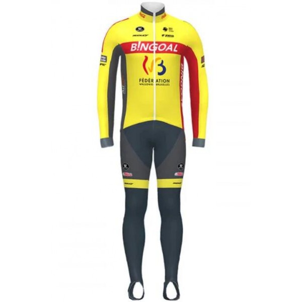 Fahrradbekleidung Radsport 2020 WALLONIE BRUXELLES Set Radbekleidung Trikot Langarm+ Trägerhos Radtrikot Kaufen