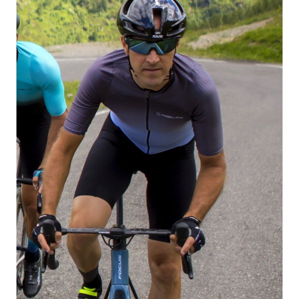 Ergo Fit Jersey Radtrikot kurzarm grau/blau Ergo Fit Jersey Radtrikot kurzarm grau/blau