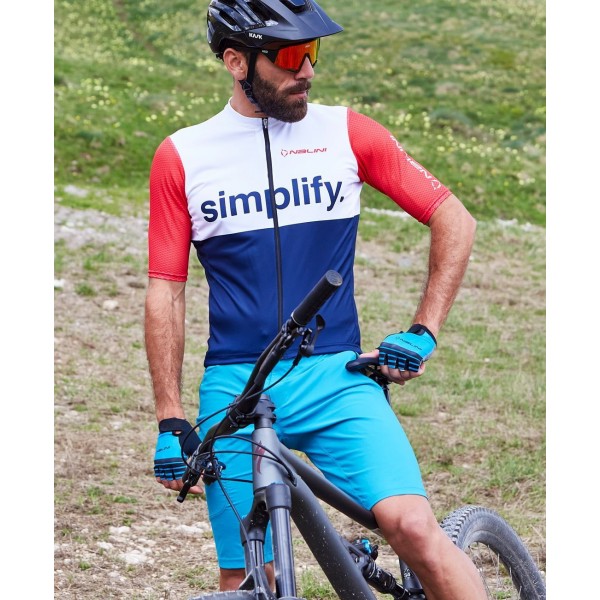 New Classica Radtrikot kurzarm blau/weiß