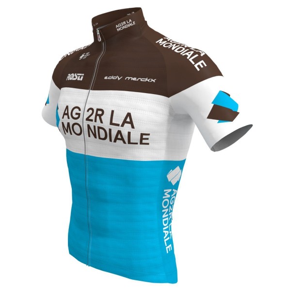 AG2R La Mondiale 2019 Radtrikot kurzarm (langer Reißverschluss)-Radsport-Profi-Team AG2R La Mondiale 2019 Radtrikot kurzarm (langer Reißverschluss)-Radsport-Profi-Team