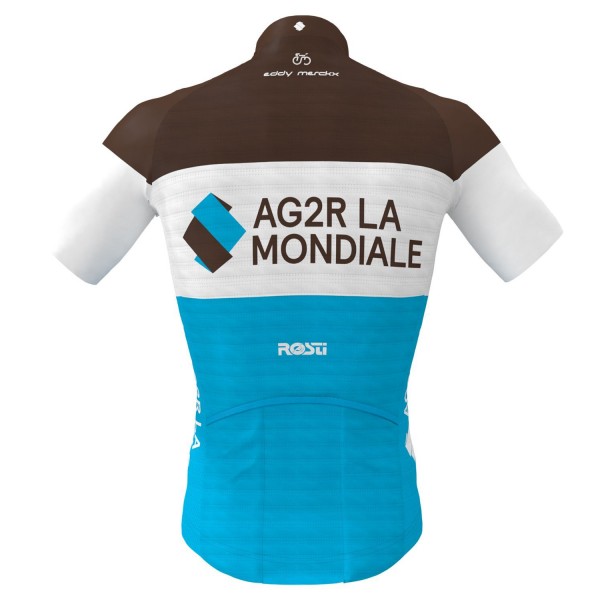AG2R La Mondiale 2019 Radtrikot kurzarm (langer Reißverschluss)-Radsport-Profi-Team AG2R La Mondiale 2019 Radtrikot kurzarm (langer Reißverschluss)-Radsport-Profi-Team