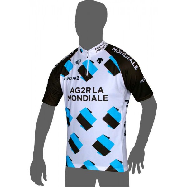AG2R LA MONDIALE 2014 Kurzarmtrikot (kurzer Reißverschluss) Radsport-Profi-Team