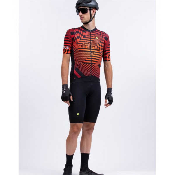 ALE CHECKER Radtrikot kurzarm schwarz/rot ALE CHECKER Radtrikot kurzarm schwarz/rot