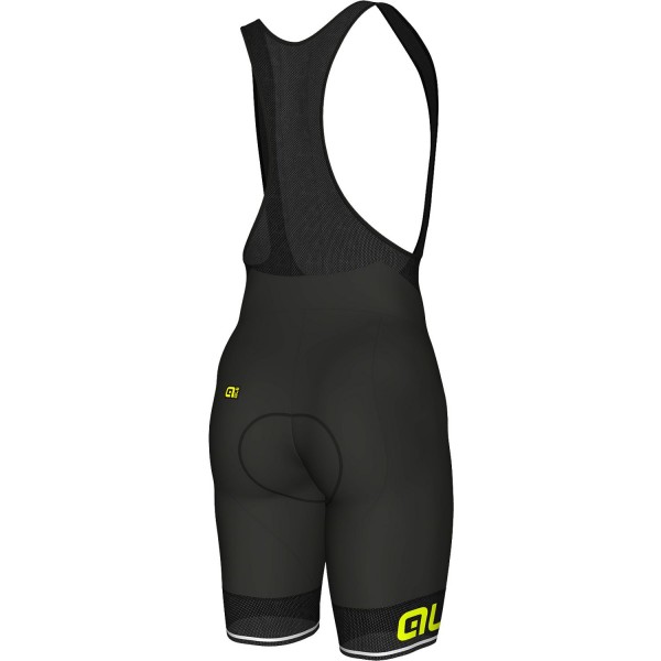 Übergröße ALE CORSA Trägerhose kurz schwarz/neongelb