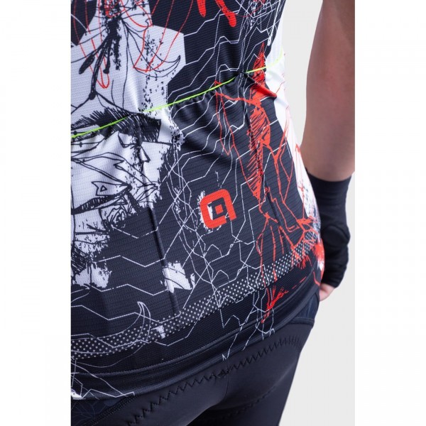 ALE SKULL Radtrikot kurzarm schwarz/weiß