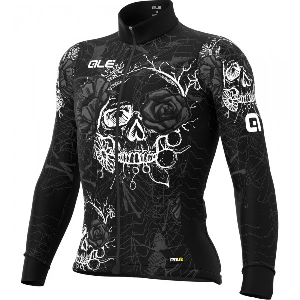 ALE SKULL Radtrikot langarm schwarz