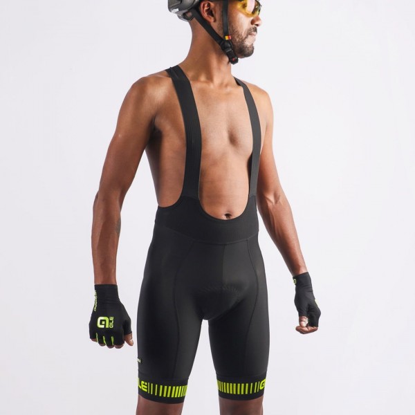 ALE STRADA Trägerhose kurz schwarz/gelb ALE STRADA Trägerhose kurz schwarz/gelb
