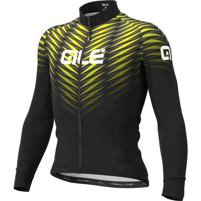 Übergröße ALE THORN Radtrikot langarm schwarz/neongelb Übergröße ALE THORN Radtrikot langarm schwarz/neongelb