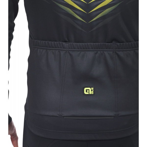 Übergröße ALE THORN Radtrikot langarm schwarz/neongelb Übergröße ALE THORN Radtrikot langarm schwarz/neongelb