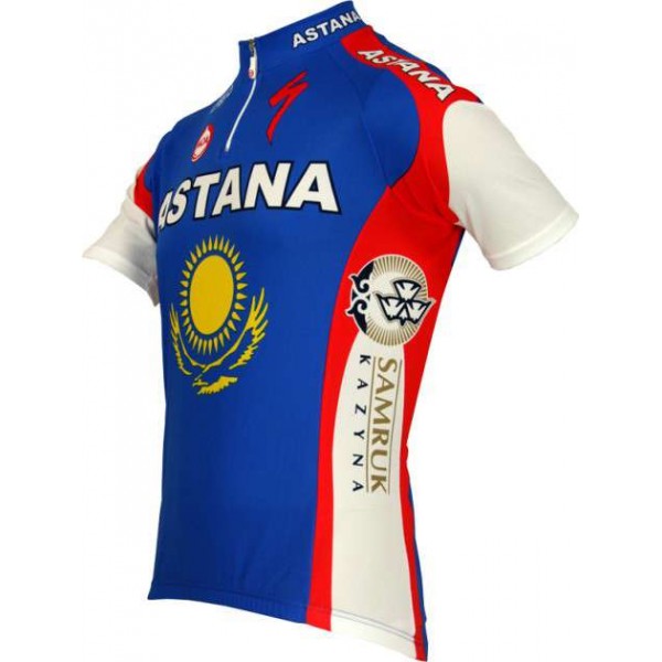 Astana Slowenischer Meister 2010 Radsport-Profi-Team-Kurzarmtrikot mit kurzem Reißverschluss Astana Slowenischer Meister 2010 Radsport-Profi-Team-Kurzarmtrikot mit kurzem Reißverschluss