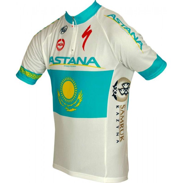 ASTANA kasachischer Meister 2011 Radsport-Profi-Team-Kurzarmtrikot mit kurzem Reißverschluss
