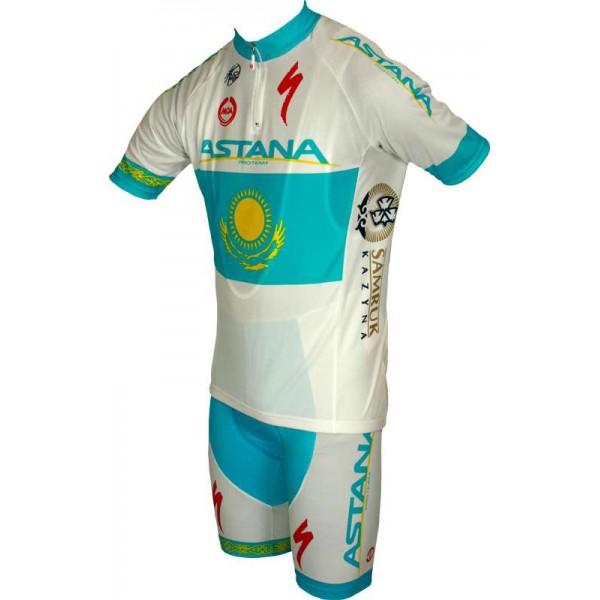 ASTANA kasachischer Meister 2011 Radsport-Profi-Team-Kurzarmtrikot mit kurzem Reißverschluss
