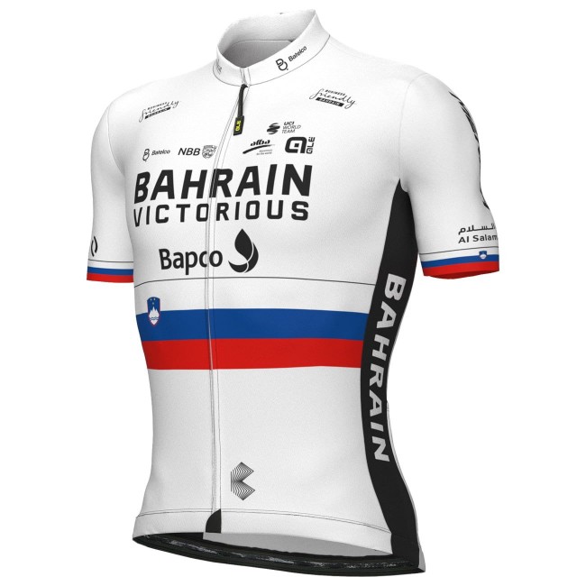Bahrain Victorious slowenischer Meister 2022 Radtrikot kurzarm (langer RV)-ALE Radsport-Profi-Team Bahrain Victorious slowenischer Meister 2022 Radtrikot kurzarm (langer RV)-ALE Radsport-Profi-Team