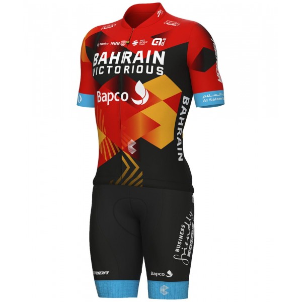 Bahrain Victorious 2023 Set (Kurzarmtrikot+Trägerhose)-ALE Radsport-Profi-Team