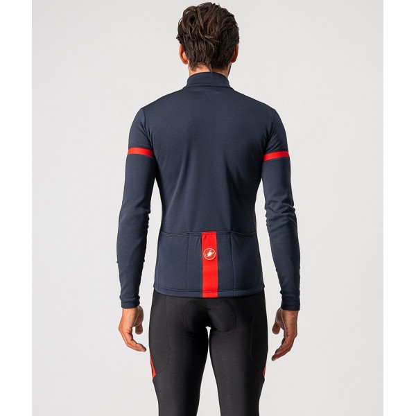 FONDO 2 Radtrikot langarm blau/rot