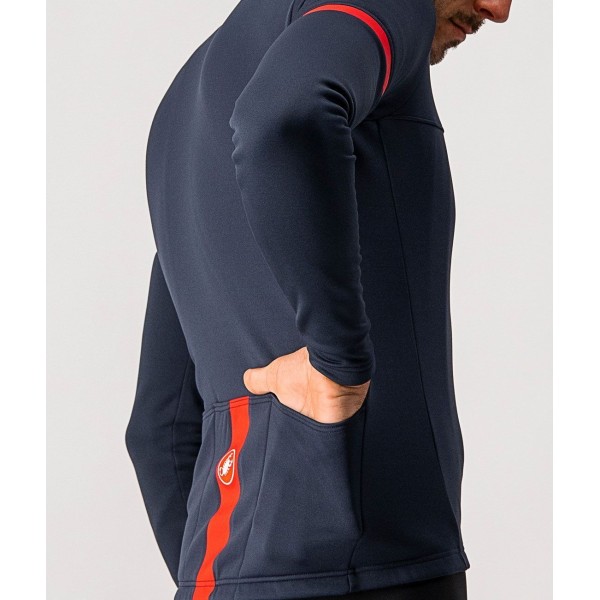 FONDO 2 Radtrikot langarm blau/rot